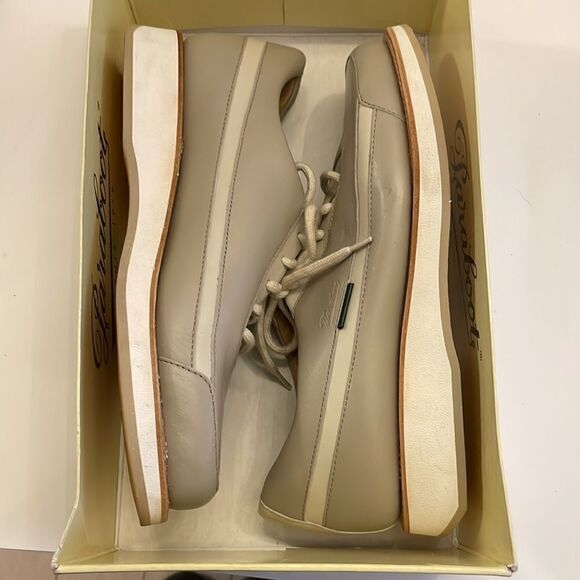 PARABOOT GREY AND CREAM WITH BROWN ACCENTS LEATHER OXFORDS.   NEW - Picture 7 of 7